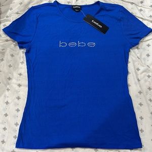 NWT Bebe T shirt Sequin logo